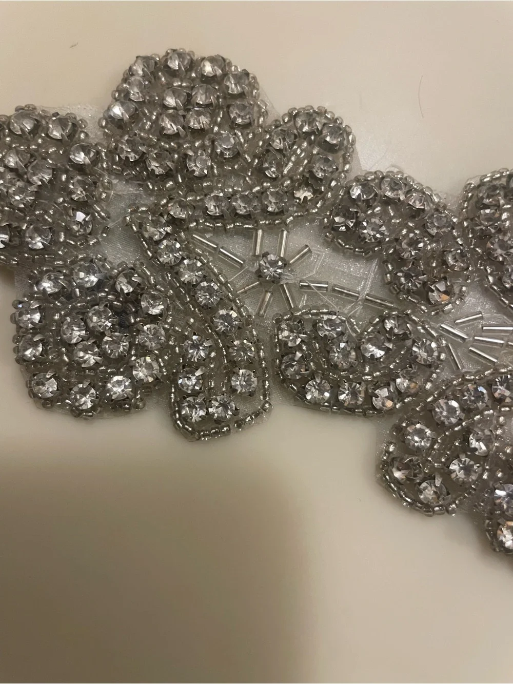 Crystal Embellished Silver Headband with White Feather